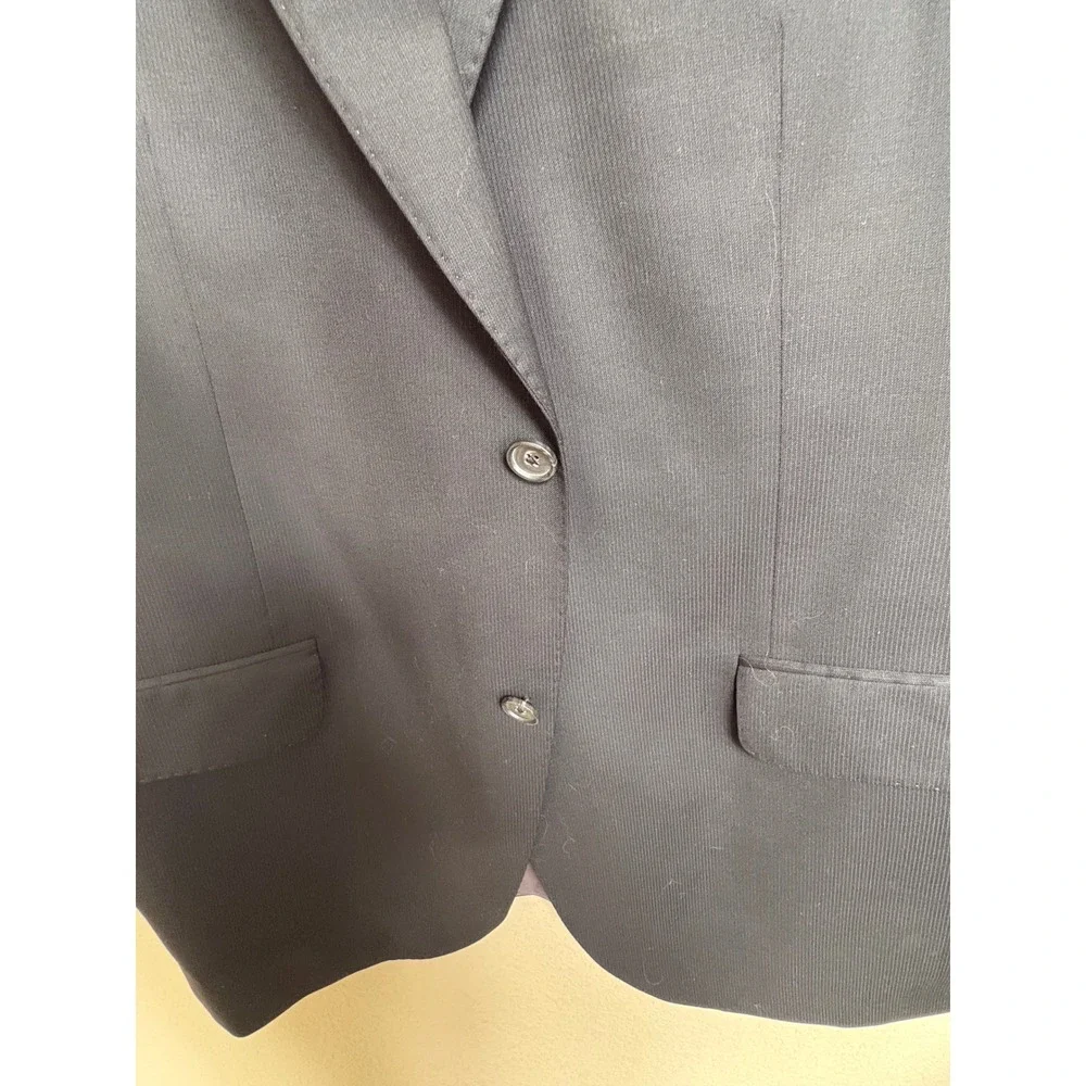 Cremieux Collection Loro Piana Super 130s Wool Blazer Sport Coat Black 44R
